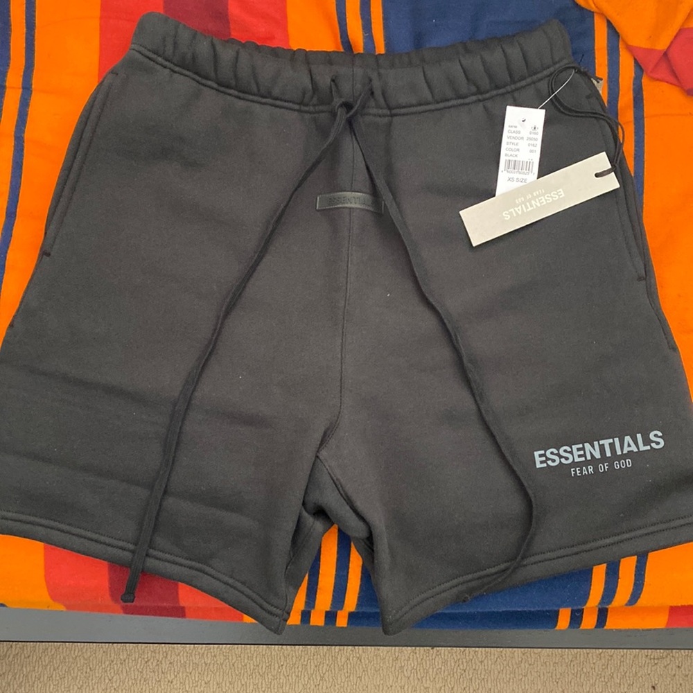 NWT Fear of God Essentials Black Shorts